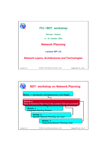 ITU / BDT workshop Network Planning BDT  workshop on Network Planning