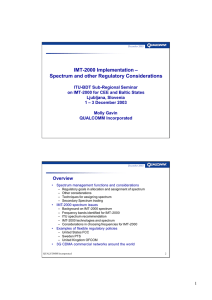 IMT-2000 Implementation – Spectrum and other Regulatory Considerations