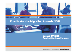 Fixed Networks Migration towards NGN Souheil MARINE Product Strategy Manager