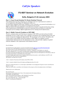 Call for Speakers ITU-BDT Seminar on Network Evolution