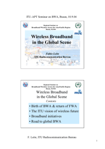 Wireless Broadband in the Global Scene