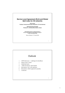 Service Level Agreement (SLA) and Global QoS index for 3G networks