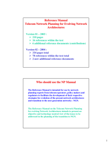 Reference Manual Telecom Network Planning for Evolving Network Architectures
