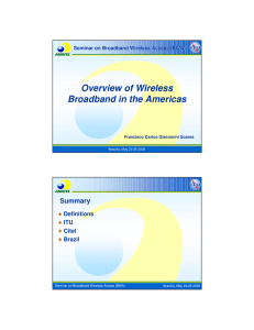 Overview of Wireless Broadband in the Americas Summary Definitions