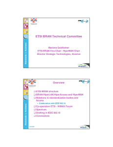 ETSI BRAN Technical Committee Overview