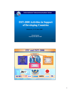 IMT - 2000 Activities in Support of Developing Countries