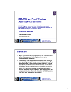 IMT-2000 vs. Fixed Wireless Access (FWA) systems