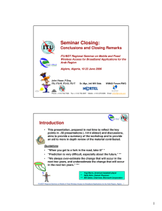 Seminar Closing: Conclusions and Closing Remarks