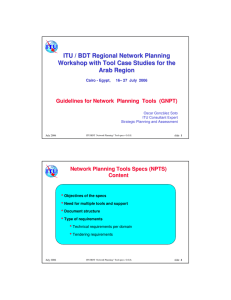 ITU / BDT Regional Network Planning Arab Region •