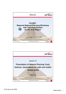 ITU-BDT Regional Network Planning Workshop with Tool Case Studies for the Arab Region