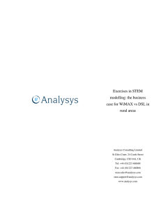 Exercises in STEM modelling: the business case for WiMAX vs DSL in