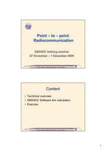 Point – to – point Radiocommunication SMS4DC training seminar