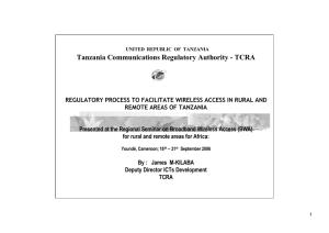 Tanzania Communications Regulatory Authority - TCRA