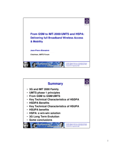 From GSM to IMT-2000/UMTS and HSPA: Delivering full Broadband Wireless Access