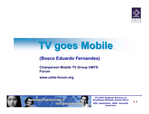 TV goes Mobile (Bosco Eduardo Fernandes) Chairperson Mobile TV Group UMTS Forum