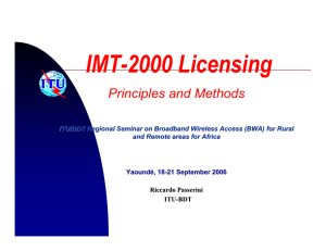 IMT-2000 Licensing Principles and Methods Rural