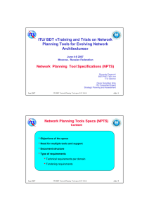 ITU/ BDT « Training and Trials on Network Planning Tools for Evolving Network