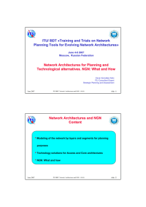 ITU/ BDT « Training and Trials on Network