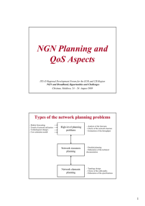 NGN Planning and QoS Aspects Types of the network planning problems High-level planning