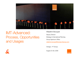 IMT-Advanced: Process, Opportunities and Usages Wladimir Bocquet