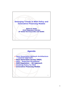 Agenda Emerging Trends in NGA Policy and Innovative Financing Models