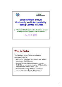 Who Is SATA Establishment of NGN Conformity and Interoperability Testing Centres in Africa