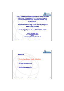 • Agenda and Business Planning case for Triple play