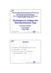 Strategies to bridge the Standardization Gap Outline Georges Sebek,