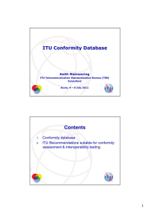 Contents ITU Conformity Database