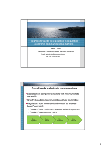 Progress towards best practice in regulating electronic communications markets