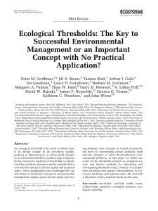 Ecological Thresholds: The Key to Successful Environmental Management or an Important
