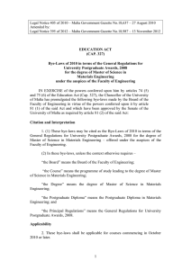 Legal Notice 405 of 2010 – Malta Government Gazette No.18,637 –... Amended by: