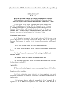 Legal Notice 412 of 2010 – Malta Government Gazette No....  EDUCATION ACT (CAP. 327)
