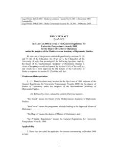 Legal Notice 323 of 2008 - Malta Government Gazette No.18,348 -... Amended by: