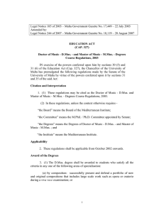 Legal Notice 185 of 2003 – Malta Government Gazette No.... Amended by: