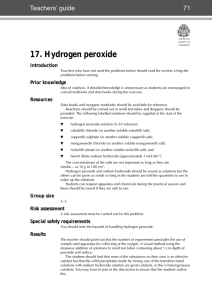 17. Hydrogen peroxide 1. Food Teachers’ guide 71