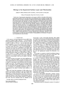 Mixing  in  the Equatorial  Surface Layer ... JAMES N.  MOUM,  DOUGLAS R.  CALDWELL, AND...