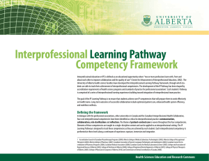 Interprofessional Competency Framework Learning Pathway