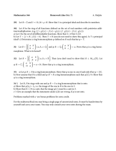 Mathematics 366 Homework (due Oct. 7) A. Hulpke
