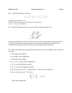 Mathematics 366 Homework (due Nov. 4) 52) A. Hulpke