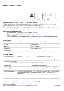 Registration for access to the UCL Services System