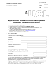 Application for access to Resource Management Databases via DeMISt applications