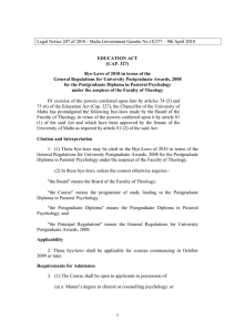 Legal Notice 207 of 2010 - Malta Government Gazette No.18,577 –...  EDUCATION ACT (CAP. 327)