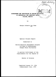 ASSESSMENT AND MONITORING OF MARINE POLLUTION IN MANZANILLO AND SANTIAGO BAYS' ():/J