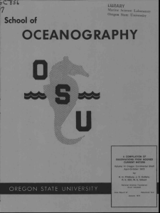 OCEANOGRAPHY School of iC754 OREGON STATE UNIVERSITY