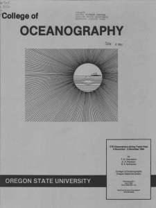 OCEANOGRAPHY College of OREGON STATE UNIVERSITY c 55L›