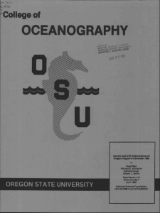 OCEANOGRAPHY ollege of /i .