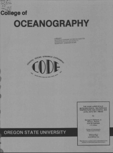 OCEANOGRAPHY College of DYNAMICS