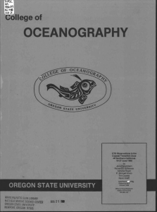 OCEANOGRAPHY College of OREGON STATE UNIVERSITY UNIVER