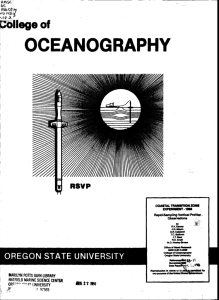 OCEANOGRAPHY IIege of OREGON STATE UNIVERSITY P